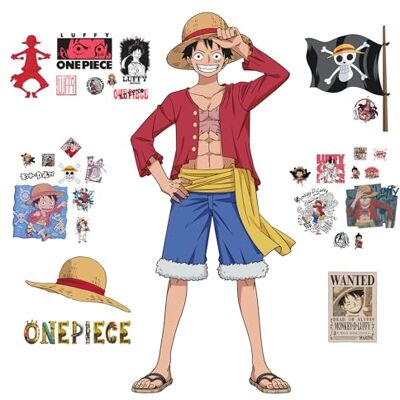 RoomMates RM One Piece Luffy Giant Peel & Stick Wall Decals RoomMates RM One Piece Luffy Giant Peel & Stick Wall Decals