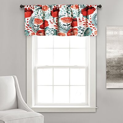 Lush Decor Poppy Garden Rideaux de fenêtre filtrant la lumière pour salon, salle à manger, chambre à coucher, cantonnière de 45,7 x 132,1 cm de long, motif coquelicot, multicolore Lush Decor Poppy Garden Rideaux de fenêtre filtrant la lumière pour salon, salle à manger, chambre à coucher, cantonnière de 45,7 x 132,1 cm de long, motif coquelicot, multicolore