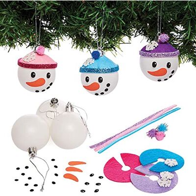 Baker Ross Boule Sapin Bonhomme de Neige Lot de 6, Decorations de Noel pour Sapin (FX290) Baker Ross Boule Sapin Bonhomme de Neige Lot de 6, Decorations de Noel pour Sapin (FX290)