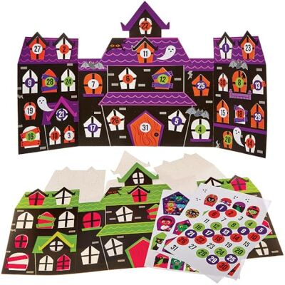 Baker Ross FN297 Kit de compte à rebours pour la maison hantée Lot de 2, calendrier de l'Avent pour Halloween, bricolage d'Halloween pour les enfants Baker Ross FN297 Kit de compte à rebours pour la maison hantée Lot de 2, calendrier de l'Avent pour Halloween, bricolage d'Halloween pour les enfants
