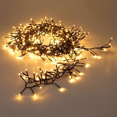 Spetebo Guirlande lumineuse en touffes pour l'extérieur, blanc chaud, avec minuterie et prise d'alimentation, 8 fonctions, décoration de jardin, éclairage de sapin de Noël étanche (1920 LED/25 m) Spetebo Guirlande lumineuse en touffes pour l'extérieur, blanc chaud, avec minuterie et prise d'alimentation, 8 fonctions, décoration de jardin, éclairage de sapin de Noël étanche (1920 LED/25 m)