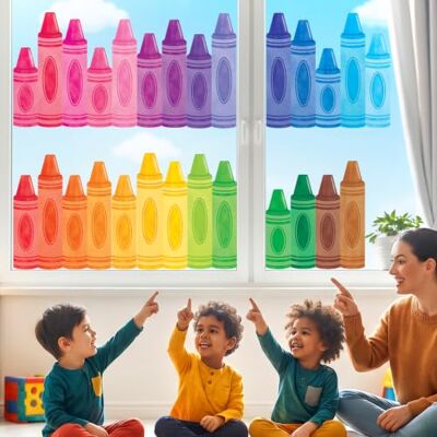 DECOWALL Crayon de couleur pour fenêtre double face réutilisable (CDS9-9007) DECOWALL Crayon de couleur pour fenêtre double face réutilisable (CDS9-9007)
