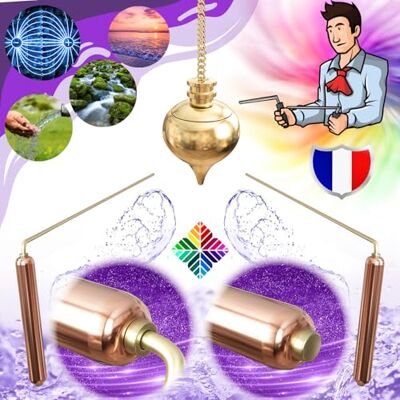 Majestic Baguettes de Sourcier DELUXE en Cuivre & Pendule Divinatoire de Radiesthésie Goutte d'eau Abbe Mermet TEMOIN en Laiton Doré : Pack Artisanal Parfait pour la Géobiologie Majestic Baguettes de Sourcier DELUXE en Cuivre & Pendule Divinatoire de Radiesthésie Goutte d'eau Abbe Mermet TEMOIN en Laiton Doré : Pack Artisanal Parfait pour la Géobiologie