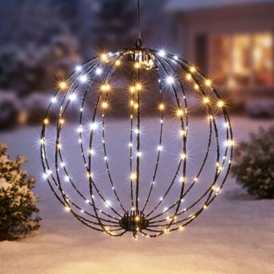 Spetebo Boule lumineuse blanc froid et chaud avec minuterie et variateur Boule lumineuse de jardin avec effet scintillant éclairée avec bloc d'alimentation pour l'extérieur et l'intérieur Spetebo Boule lumineuse blanc froid et chaud avec minuterie et variateur Boule lumineuse de jardin avec effet scintillant éclairée avec bloc d'alimentation pour l'extérieur et l'intérieur