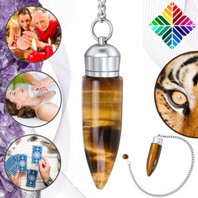 Majestic Pendule divinatoire radiesthesie Oeil de tigre Majestic Pendule divinatoire radiesthesie Oeil de tigre