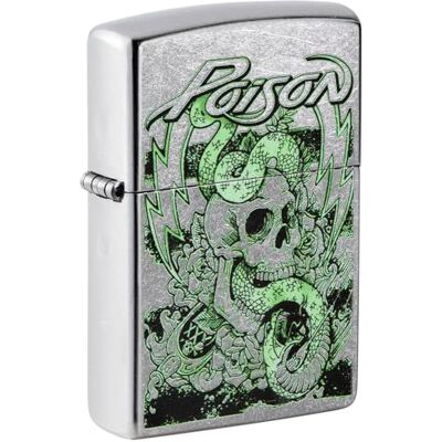 Zippo – Poison Design – Color Image – Street Chrome, Isqueiro de tempestade, recarregável, em caixa de presente Zippo – Poison Design – Color Image – Street Chrome, Isqueiro de tempestade, recarregável, em caixa de presente