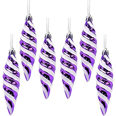 Christmas Concepts ® Lot de 6 grandes boules de Noël en forme de spirale 110 mm Brillantes et pailletées Décorations pour sapin de Noël (violet) Christmas Concepts ® Lot de 6 grandes boules de Noël en forme de spirale 110 mm Brillantes et pailletées Décorations pour sapin de Noël (violet)