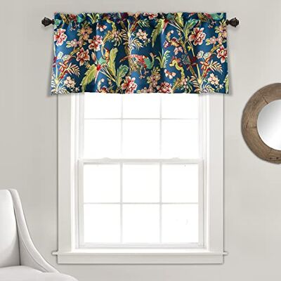 Lush Decor Dolores Rideau filtrant la lumière, 132,1 x 45,7 cm (l x L), cantonnière en toile, motif oiseaux et fleurs, style cottage, maximaliste et décoration d’intérieur, Bleu marine/Multicolore Lush Decor Dolores Rideau filtrant la lumière, 132,1 x 45,7 cm (l x L), cantonnière en toile, motif oiseaux et fleurs, style cottage, maximaliste et décoration d’intérieur, Bleu marine/Multicolore