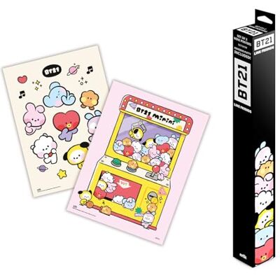 Grupo Erik Lot 2 Mini Posters 52x38cm BT21 Deco Maison, Decoration Murale, Affiche Décorative Grupo Erik Lot 2 Mini Posters 52x38cm BT21 Deco Maison, Decoration Murale, Affiche Décorative