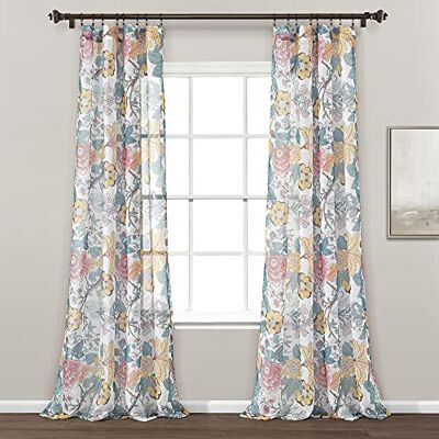 Lush Decor Sydney 2 rideaux de fenêtre filtrant la lumière, 132,1 x 213,4 cm, bleu et jaune, Jardin botanique, décoration d'intérieur de campagne, floraux, chambre à coucher, salon et salle à manger Lush Decor Sydney 2 rideaux de fenêtre filtrant la lumière, 132,1 x 213,4 cm, bleu et jaune, Jardin botanique, décoration d'intérieur de campagne, floraux, chambre à coucher, salon et salle à manger