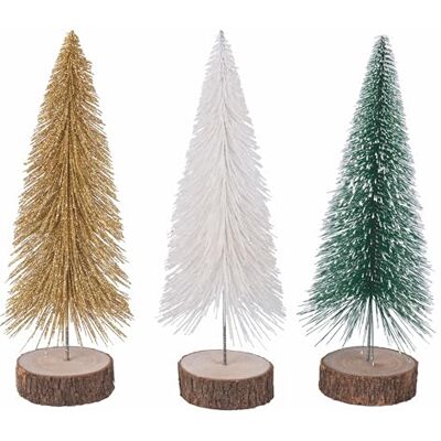 Tivoli Lot de 3 arbres de Noël en bois h. 36 cm, Noël Tivoli Lot de 3 arbres de Noël en bois h. 36 cm, Noël