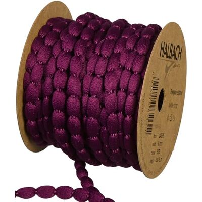 Halbach Seidenbänder Bordure à pompons Largeur 8 mm Longueur 15 m Ruban avec pompons comme guirlande de pompons Décoration de mariage, décoration de fête de jardin Couleur : violet foncé Halbach Seidenbänder Bordure à pompons Largeur 8 mm Longueur 15 m Ruban avec pompons comme guirlande de pompons Décoration de mariage, décoration de fête de jardin Couleur : violet foncé