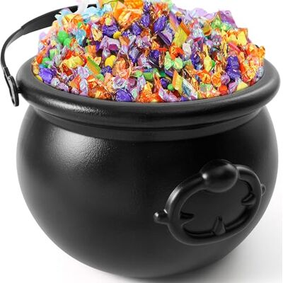 JOYIN Grand chaudron noir d'Halloween de 19,1 cm Bouilloire à bonbons Pot et seau Décoration de fête de la Saint-Patrick JOYIN Grand chaudron noir d'Halloween de 19,1 cm Bouilloire à bonbons Pot et seau Décoration de fête de la Saint-Patrick