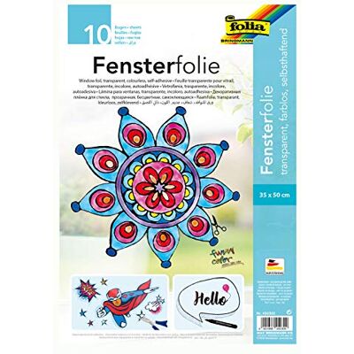Folia 450300 Lot de 10 feuilles de film autocollant pour fenêtre Transparent 35 x 50 cm Folia 450300 Lot de 10 feuilles de film autocollant pour fenêtre Transparent 35 x 50 cm