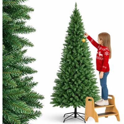 BAKAJI Sapin de Noël Slim très épais Nouvelle Version pin de rêve Ignifuge avec Base en Croix en Fer Pliable Ouverture étoile Verte (210 cm) BAKAJI Sapin de Noël Slim très épais Nouvelle Version pin de rêve Ignifuge avec Base en Croix en Fer Pliable Ouverture étoile Verte (210 cm)