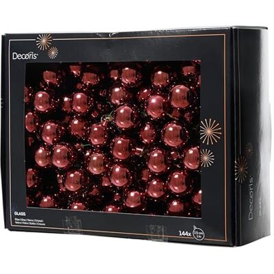 Kaemingk Lot de 144 boules de Noël sur fil de verre 2,5 cm Baies en miroir brillantes Petites boules décoratives Décoration de Noël et décoration de Noël Marron châtaignier Kaemingk Lot de 144 boules de Noël sur fil de verre 2,5 cm Baies en miroir brillantes Petites boules décoratives Décoration de Noël et décoration de Noël Marron châtaignier