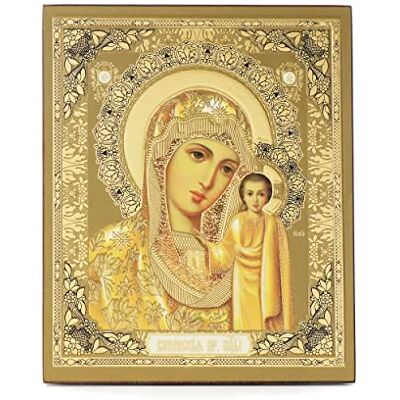 NKlaus Mère de Dieu icône en bois chrétienne orthodoxe 10x12cm NKlaus Mère de Dieu icône en bois chrétienne orthodoxe 10x12cm