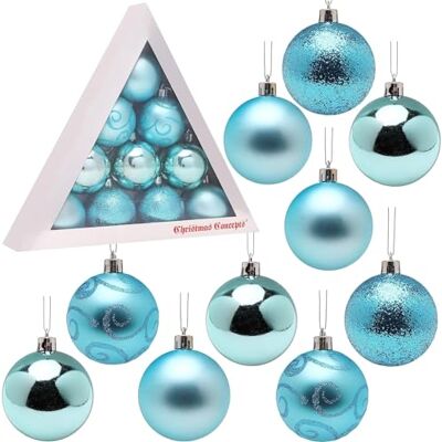 Christmas Concepts Paquet de 10-60mm Incassable Turquoise Babioles Arbre de Noël Babioles Christmas Concepts Paquet de 10-60mm Incassable Turquoise Babioles Arbre de Noël Babioles