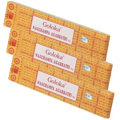 NKlaus Goloka Nag Champa Lot de 3 bâtonnets d'encens traditionnels indiens, roulés à la main et naturels, 48 g, idéaux pour la méditation, le yoga et la détente NKlaus Goloka Nag Champa Lot de 3 bâtonnets d'encens traditionnels indiens, roulés à la main et naturels, 48 g, idéaux pour la méditation, le yoga et la détente