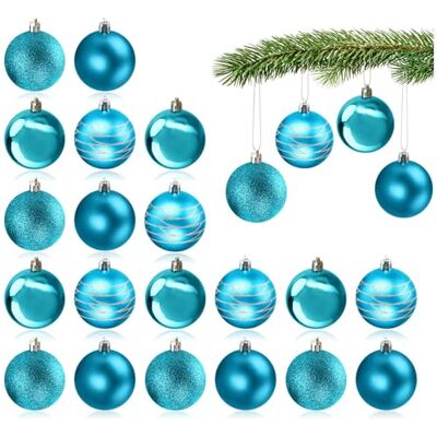 com-four ® 20x Boules de Noël, boules en plastique pour Noël décorations pour arbres avec sapin de Noël avec pendentif Ø 6 cm com-four ® 20x Boules de Noël, boules en plastique pour Noël décorations pour arbres avec sapin de Noël avec pendentif Ø 6 cm