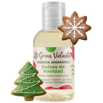 GRAN VELADA Essence aromatique de bonbons de Noël concentrée Parfum pour savons, crèmes et bougies Parfum poudre, nougat, gingembre et cannelle 50 ml GRAN VELADA Essence aromatique de bonbons de Noël concentrée Parfum pour savons, crèmes et bougies Parfum poudre, nougat, gingembre et cannelle 50 ml