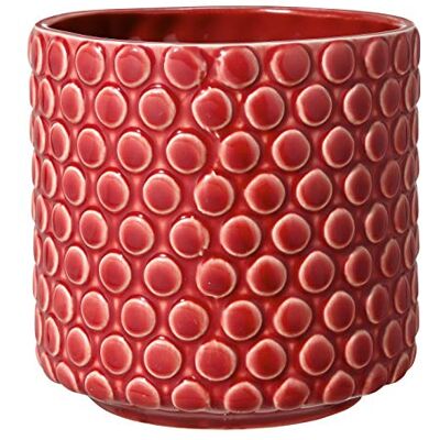 Bloomingville Pot de Fleur Dot Pots de Fleurs décoratifs Couleur pour intérieur Style rétro créatif S (12,5 cm ø), Rouge, Céramique Bloomingville Pot de Fleur Dot Pots de Fleurs décoratifs Couleur pour intérieur Style rétro créatif S (12,5 cm ø), Rouge, Céramique