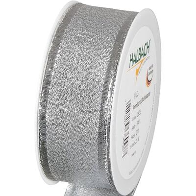 Halbach Seidenbänder Ruban cadeau argenté Fabriqué en Allemagne Avec bords métalliques malléables 40 mm x 25 m Ruban doré élégant pour mariage ou Noël Halbach Seidenbänder Ruban cadeau argenté Fabriqué en Allemagne Avec bords métalliques malléables 40 mm x 25 m Ruban doré élégant pour mariage ou Noël