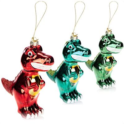 com-four ® 3x décorations d'arbre de Noël premium, dinosaures décoratifs boules d'arbre comme décorations de Noël pendentifs d'arbre de Noël com-four ® 3x décorations d'arbre de Noël premium, dinosaures décoratifs boules d'arbre comme décorations de Noël pendentifs d'arbre de Noël