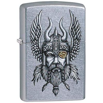 Zippo Viking Warrior Design Street Briquet de Poche chromé, Taille Unique (29871) Zippo Viking Warrior Design Street Briquet de Poche chromé, Taille Unique (29871)