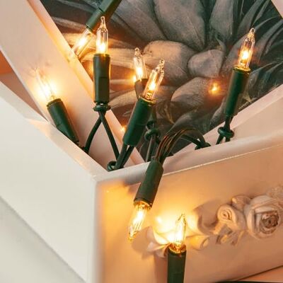 Hellum guirlandes lumineuses d'intérieur, ampoule guirlande noel, 10 guirlande bougie chaude claire, longueur éclairée 1,35m, Couleur du câble vert, 831115 Hellum guirlandes lumineuses d'intérieur, ampoule guirlande noel, 10 guirlande bougie chaude claire, longueur éclairée 1,35m, Couleur du câble vert, 831115