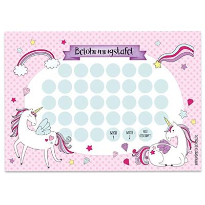 Papierdrachen Lot de 10 tableaux de récompense pour enfants comme bloc à déchirer Concept motivant comme aide à l'éducation Avec de superbes autocollants pour garçons et filles Motif licorne Papierdrachen Lot de 10 tableaux de récompense pour enfants comme bloc à déchirer Concept motivant comme aide à l'éducation Avec de superbes autocollants pour garçons et filles Motif licorne