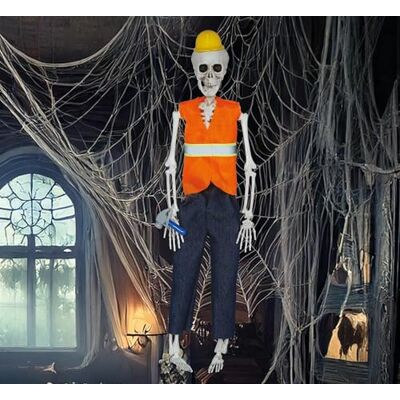 FIESTAS GUIRCA Pendentif squelette ouvrier (40 cm) Décoration d'Halloween pour fêtes de squelettes et ouvriers Idéal pour les célébrations à thème et les événements de plombiers Orange/bleu FIESTAS GUIRCA Pendentif squelette ouvrier (40 cm) Décoration d'Halloween pour fêtes de squelettes et ouvriers Idéal pour les célébrations à thème et les événements de plombiers Orange/bleu