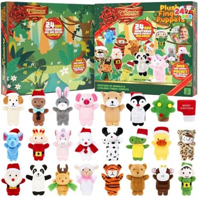 JOYIN Calendrier de l'Avent 2024 de 24 jours avec marionnettes à doigts en peluche pour filles et enfants, récompenses de classe, cadeau de Noël JOYIN Calendrier de l'Avent 2024 de 24 jours avec marionnettes à doigts en peluche pour filles et enfants, récompenses de classe, cadeau de Noël