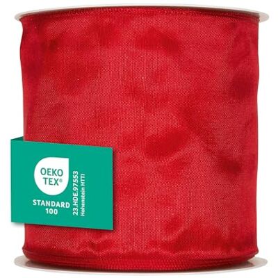 Halbach Seidenbänder Ruban cadeau de qualité supérieure avec bord métallique Largeur : 100 mm Longueur : 25 m Certifié Öko-Tex 100 Ruban en taffetas fabriqué en Allemagne Couleur : rouge Halbach Seidenbänder Ruban cadeau de qualité supérieure avec bord métallique Largeur : 100 mm Longueur : 25 m Certifié Öko-Tex 100 Ruban en taffetas fabriqué en Allemagne Couleur : rouge