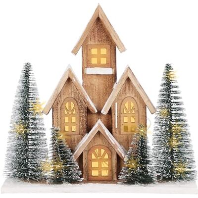 Spetebo Village de Noël à LED en bois avec minuterie 32 x 30 cm Décoration de table de Noël Blanc chaud Fonctionne avec piles Décoration de l'Avent Spetebo Village de Noël à LED en bois avec minuterie 32 x 30 cm Décoration de table de Noël Blanc chaud Fonctionne avec piles Décoration de l'Avent