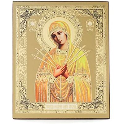 NKlaus Mère de Dieu Sept Flèches icône en bois 10x12cm chrétien orthodoxe 11365 NKlaus Mère de Dieu Sept Flèches icône en bois 10x12cm chrétien orthodoxe 11365