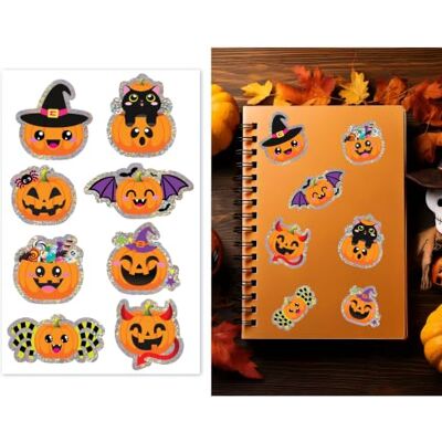 FIESTAS GUIRCA Autocollants holographiques assortis pour Halloween Décoration de fête pour Halloween et célébrations à thème Idéal pour fêtes d'horreur et événements amusants Multicolore FIESTAS GUIRCA Autocollants holographiques assortis pour Halloween Décoration de fête pour Halloween et célébrations à thème Idéal pour fêtes d'horreur et événements amusants Multicolore