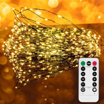 Uten Guirlande Lumineuse LED, 15M Guirlande Lumineuse 300 LED,Alimenté par Batterie et USB avec Télécommande, 8 Modes, pour Noël Intérieur et Extérieur, Fêtes, Mariages Uten Guirlande Lumineuse LED, 15M Guirlande Lumineuse 300 LED,Alimenté par Batterie et USB avec Télécommande, 8 Modes, pour Noël Intérieur et Extérieur, Fêtes, Mariages