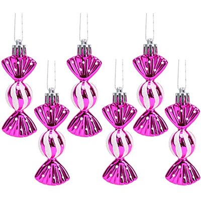Christmas Concepts ® Lot de 6-8 cm Mini boules de Noël en forme de bonbons Brillant et pailleté Décorations pour sapin de Noël (Rose vif) Christmas Concepts ® Lot de 6-8 cm Mini boules de Noël en forme de bonbons Brillant et pailleté Décorations pour sapin de Noël (Rose vif)