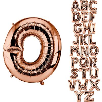 DekoRex Ballon d'or rose 82cm Ballon d'anniversaire Mariage Déco (lettre O) DekoRex Ballon d'or rose 82cm Ballon d'anniversaire Mariage Déco (lettre O)