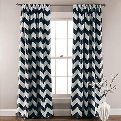 Lush Decor Lot de 2 panneaux de rideaux de fenêtre filtrant la lumière, 213,4 x 132,1 cm, noir Lush Decor Lot de 2 panneaux de rideaux de fenêtre filtrant la lumière, 213,4 x 132,1 cm, noir