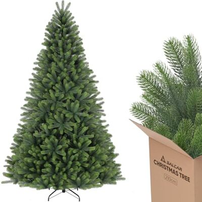 SALCAR Sapin de Noël artificiel 100% polyéthylène moulé par injection 210 cm Avec pointes de branches en 1080 polyéthylène Élégant sapin Nordmann Gants et support en métal inclus SALCAR Sapin de Noël artificiel 100% polyéthylène moulé par injection 210 cm Avec pointes de branches en 1080 polyéthylène Élégant sapin Nordmann Gants et support en métal inclus
