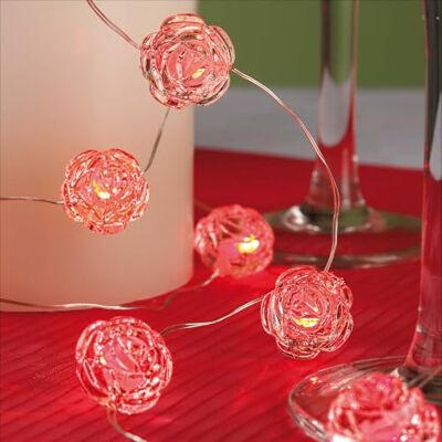 Hellum guirlandes LED avec roses, 20 roses LED, guirlande rouge à piles (3x AA non incluses), long. éclairée 3,8 m, pour intérieur, déco Saint-Valentin, lot de 2 151572 Hellum guirlandes LED avec roses, 20 roses LED, guirlande rouge à piles (3x AA non incluses), long. éclairée 3,8 m, pour intérieur, déco Saint-Valentin, lot de 2 151572