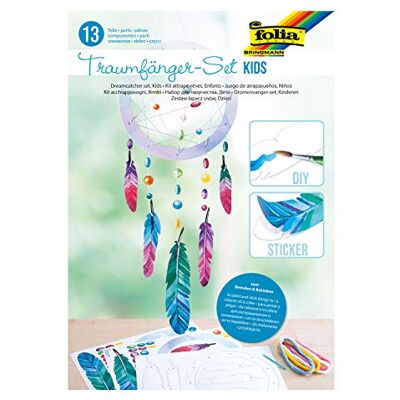 Folia kit pour Attrape-rêves Kids, 8 pièces Noir Folia kit pour Attrape-rêves Kids, 8 pièces Noir