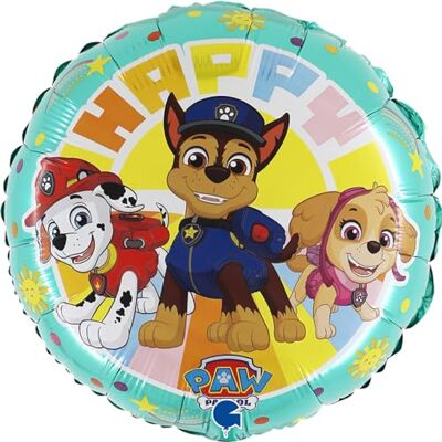 Grabo Ballon d'anniversaire paw patrol. Ballon de fête pour enfants rond avec les chiens de paw patrol, en aluminium avec paille pour gonfler. Ballons colorés fabriqués en Italie 35 x 35 cm Grabo Ballon d'anniversaire paw patrol. Ballon de fête pour enfants rond avec les chiens de paw patrol, en aluminium avec paille pour gonfler. Ballons colorés fabriqués en Italie 35 x 35 cm