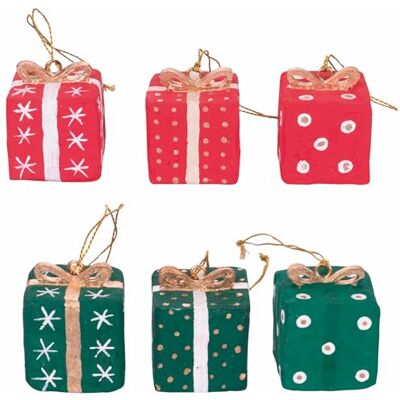 Tivoli Lot de 6 cintres en papier mâché, papier de Noël Tivoli Lot de 6 cintres en papier mâché, papier de Noël
