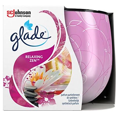 Glade By Brise Bougie Parfumée, Jusqu’à 30h de Combustion, Senteur Relaxing Zen, 120 g, Lot de 3 Glade By Brise Bougie Parfumée, Jusqu’à 30h de Combustion, Senteur Relaxing Zen, 120 g, Lot de 3