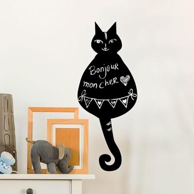 Autocollants en Vinyle Tableau Noir Chat - Sticker Murale Décoratif 35x15cm Autocollants en Vinyle Tableau Noir Chat - Sticker Murale Décoratif 35x15cm