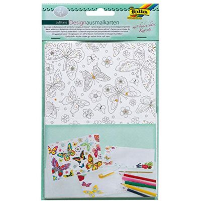 Folia 14900 – Cartes à colorier design – Cartes à colorier – Danse à l'air – 4 cartes avec enveloppes, idéales pour bricoler vos propres cartes d'invitation pour un anniversaire Folia 14900 – Cartes à colorier design – Cartes à colorier – Danse à l'air – 4 cartes avec enveloppes, idéales pour bricoler vos propres cartes d'invitation pour un anniversaire