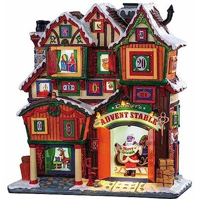 Lemax 95569 Façade du village de Noël : L'étable de l'Avent de Dasher Lemax 95569 Façade du village de Noël : L'étable de l'Avent de Dasher